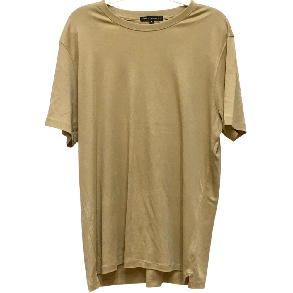 Robert Barakett Pima Cotton Crewneck T-Shirt Large Tan Minimalist Casual Basic